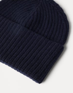 Gorro papalina de cachemir acanalado Azul Aviación Hombre - Brunello Cucinelli