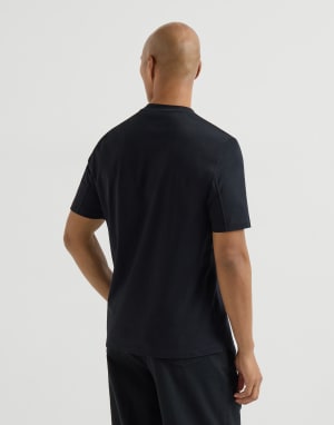 Cotton jersey crew neck T-shirt Black Man - Brunello Cucinelli