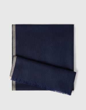 Wool and cashmere scarf Blue Man - Brunello Cucinelli