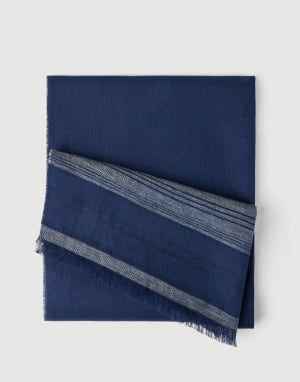 Linen scarf Royale Blue Man - Brunello Cucinelli