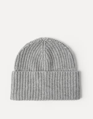 Mütze aus Kaschmir in Rippenstrick Hellgrau Herren - Brunello Cucinelli