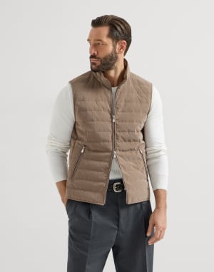 Nylon down vest Hazelnut Man - Brunello Cucinelli