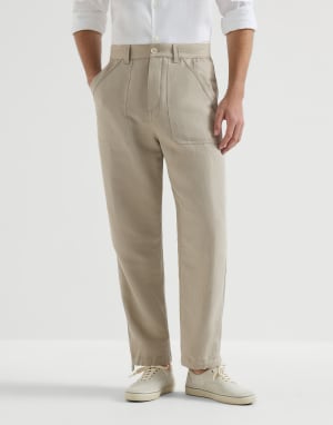 Drill trousers Cocoa Man - Brunello Cucinelli