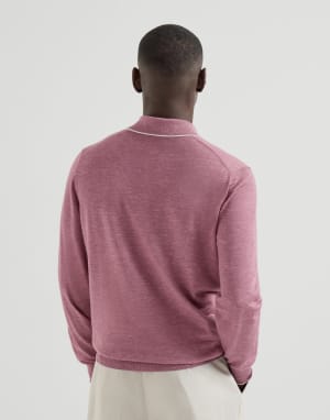 Lightweight knit Polo Coral Man - Brunello Cucinelli
