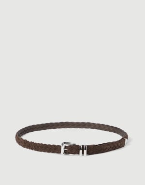 Reversed calfskin belt Rust Brown Man - Brunello Cucinelli