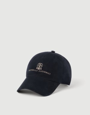 Gorra de béisbol en piel de ante Azul Aviación Hombre - Brunello Cucinelli