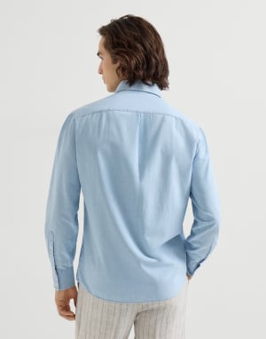 Chambray shirt Light Denim Man - Brunello Cucinelli