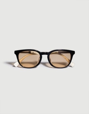 Lunettes d'apéritif pantos en acétate Noir / Panama Lunettes - Brunello Cucinelli