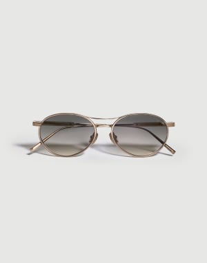 Oval titanium sunglasses Gold Eyewear - Brunello Cucinelli