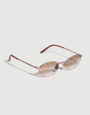Lunettes de soleil ovales en titane Or Rose Lunettes - Brunello Cucinelli
