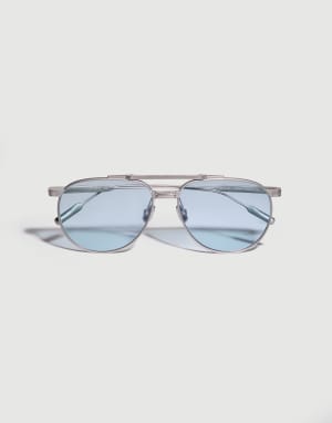 Sunglasses with photochromic lenses Satin Silver Eyewear - Brunello Cucinelli