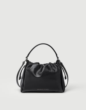 Kleine Mellow Bucket-Bag aus Softleder Schwarz Damen - Brunello Cucinelli