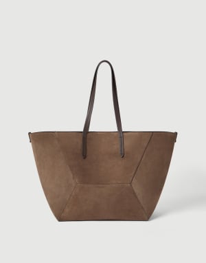 Suede BC Duo bag Bark Woman - Brunello Cucinelli