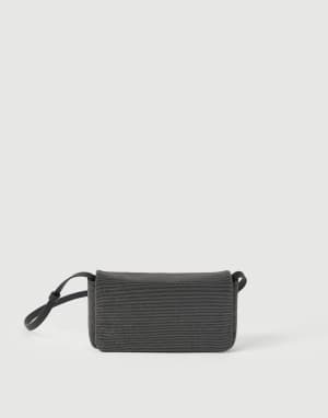 Precious flap bag in grained leather Black Woman - Brunello Cucinelli