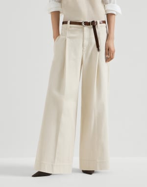 Pleated A-line trousers Milk Woman - Brunello Cucinelli