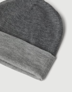 Gorro papalina de cachemir y seda Gris Oscuro Hombre - Brunello Cucinelli