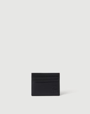 Grained leather card holder Black Man - Brunello Cucinelli