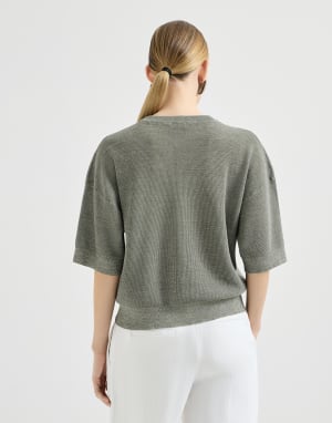Sparkling linen sweater Military Woman - Brunello Cucinelli