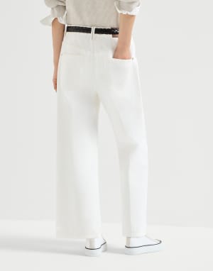 Contemporary Square trousers Ivory Woman - Brunello Cucinelli