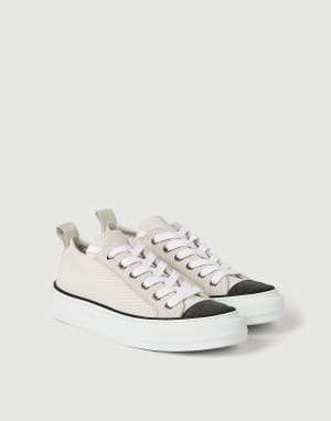 Cotton knit sneakers White Woman - Brunello Cucinelli