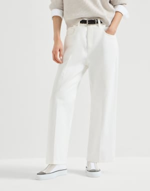 Contemporary Square trousers Ivory Woman - Brunello Cucinelli