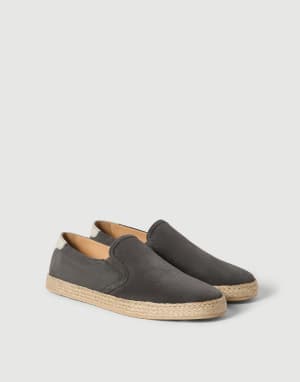 Slip-on en daim Gris Foncé Homme - Brunello Cucinelli