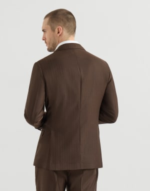 Blazer deconstruido de doble botonadura Marrón Hombre - Brunello Cucinelli