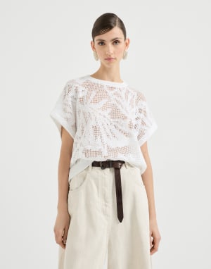 T-shirt Dazzling Water Lillies Bianco Donna - Brunello Cucinelli