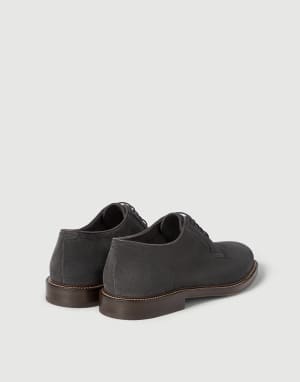 Reversed calfskin Derbys Dark Grey Man - Brunello Cucinelli