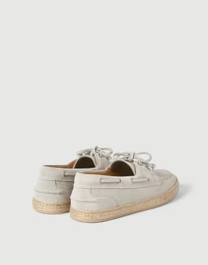 Suede boat shoes Light Grey Man - Brunello Cucinelli