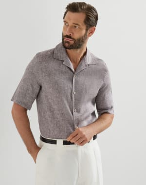Short sleeve shirt Hazelnut Man - Brunello Cucinelli