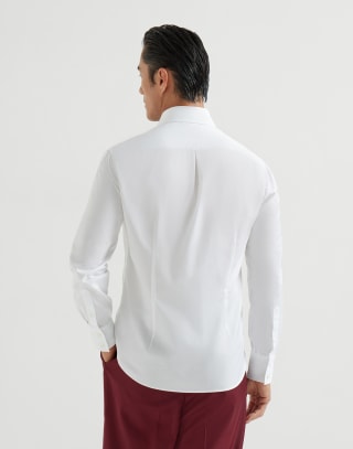 Button-down collar shirt White Man - Brunello Cucinelli