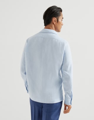 Shirt with Crête details Azure Man - Brunello Cucinelli