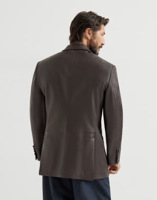Calfskin blazer Chocolate Man - Brunello Cucinelli