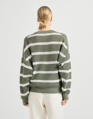 Striped sweater Green Woman - Brunello Cucinelli