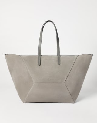 Suede large BC Duo bag Khaki Woman - Brunello Cucinelli