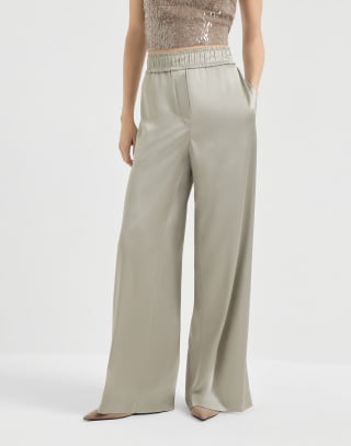 Pantalon Track Vert olive Femme - Brunello Cucinelli
