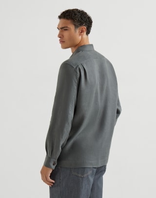 Chemise en lin Anthracite Homme - Brunello Cucinelli