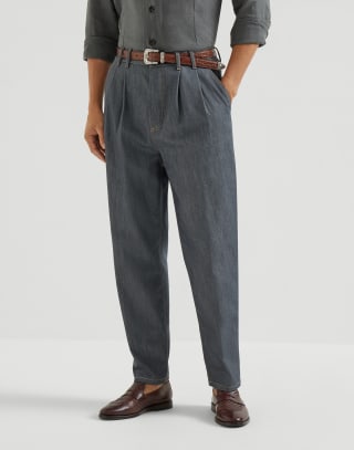 Comfort denim trousers Medium Grey Man - Brunello Cucinelli
