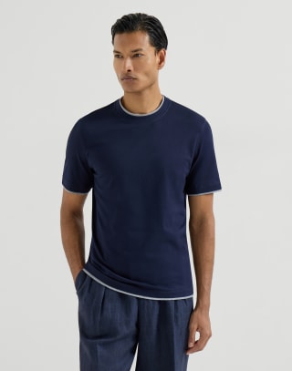T-shirt effet superposition Cobalt Homme - Brunello Cucinelli