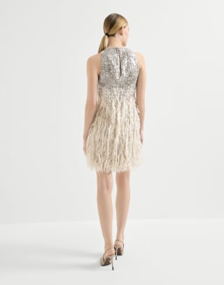 Платье мини Dazzling Dégradé Серый Женщина - Brunello Cucinelli