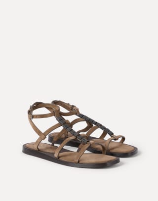 Suede sandals Brown Woman - Brunello Cucinelli