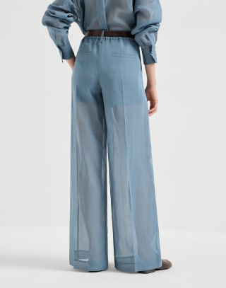 Sartorial track trousers Azure Woman - Brunello Cucinelli