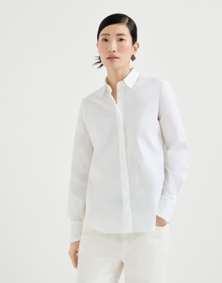 Chemise avec Monile Blanc Femme - Brunello Cucinelli