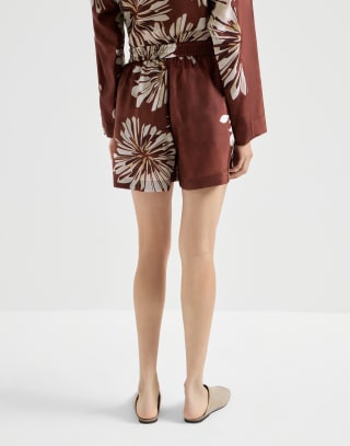 Bloom print shorts Bordeaux Woman - Brunello Cucinelli