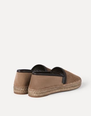 Leather espadrilles with monili Brown Woman - Brunello Cucinelli