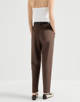 Five-pocket Track trousers Chocolate Woman - Brunello Cucinelli