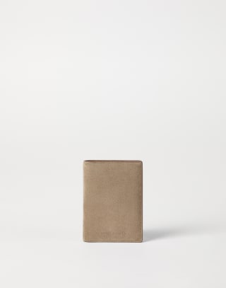 Passhülle aus Veloursleder Beige Damen - Brunello Cucinelli