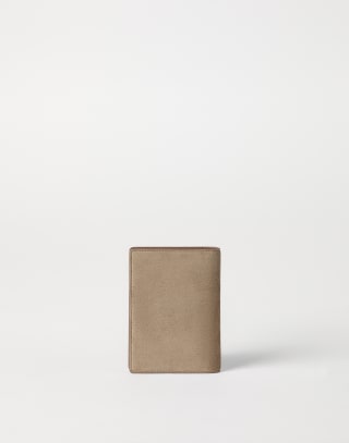 Passhülle aus Veloursleder Beige Damen - Brunello Cucinelli