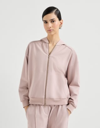 Oberteil aus leichtem Sweatstoff Rosa Damen - Brunello Cucinelli